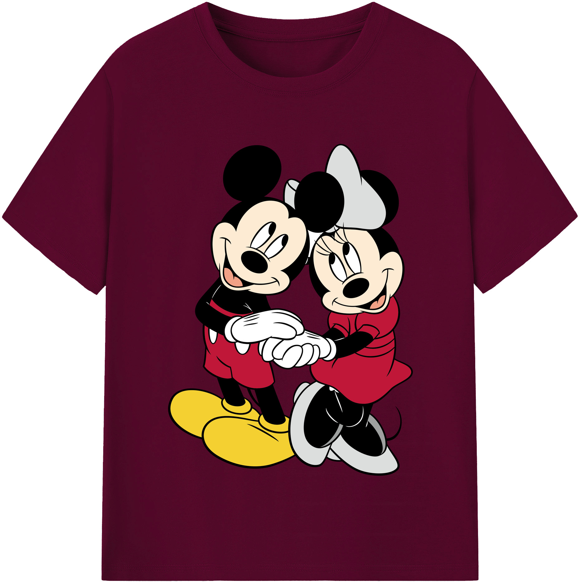（画像用） ミッキーマウス Mickey Mouse レディースカジュアルプリントTシャツ（綿100％）